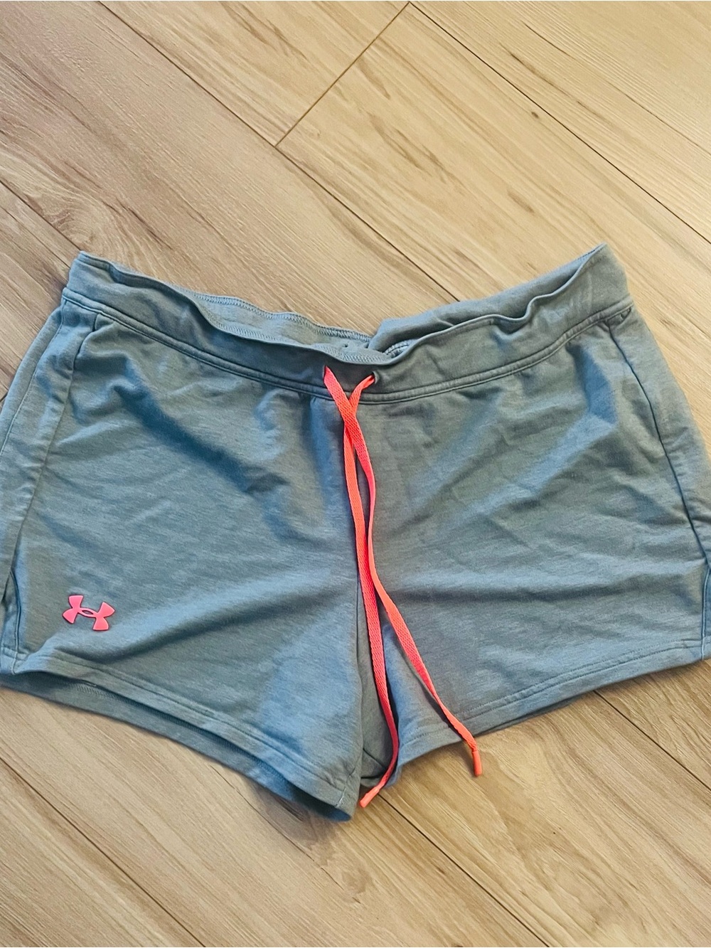 Under Armour Women's Teal Athletic Shorts with Coral Drawcord
